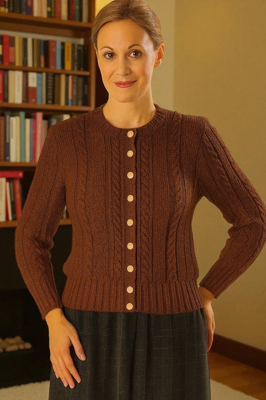 Vintage Women’s Cable Cardigan Knitting Pattern