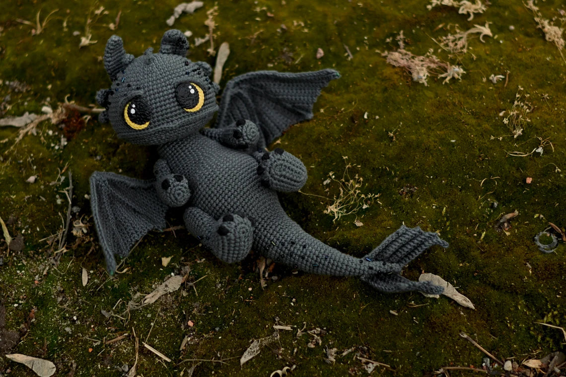 Black Dragon Amigurumi Crochet Pattern