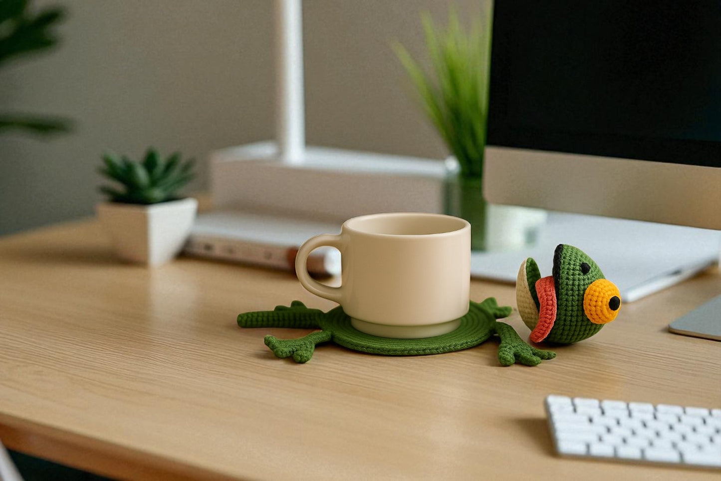 🦎 Funny Splat Lizard Coaster – Crochet Pattern