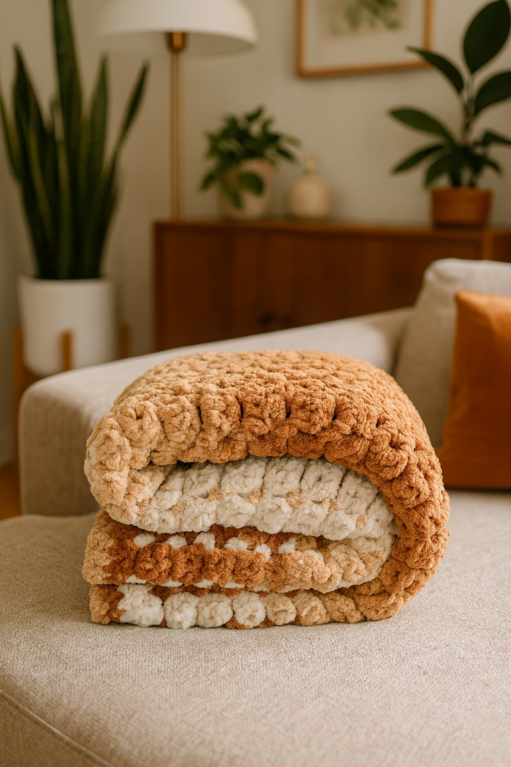Toasted Marshmallow Throw Blanket Crocher Pattern