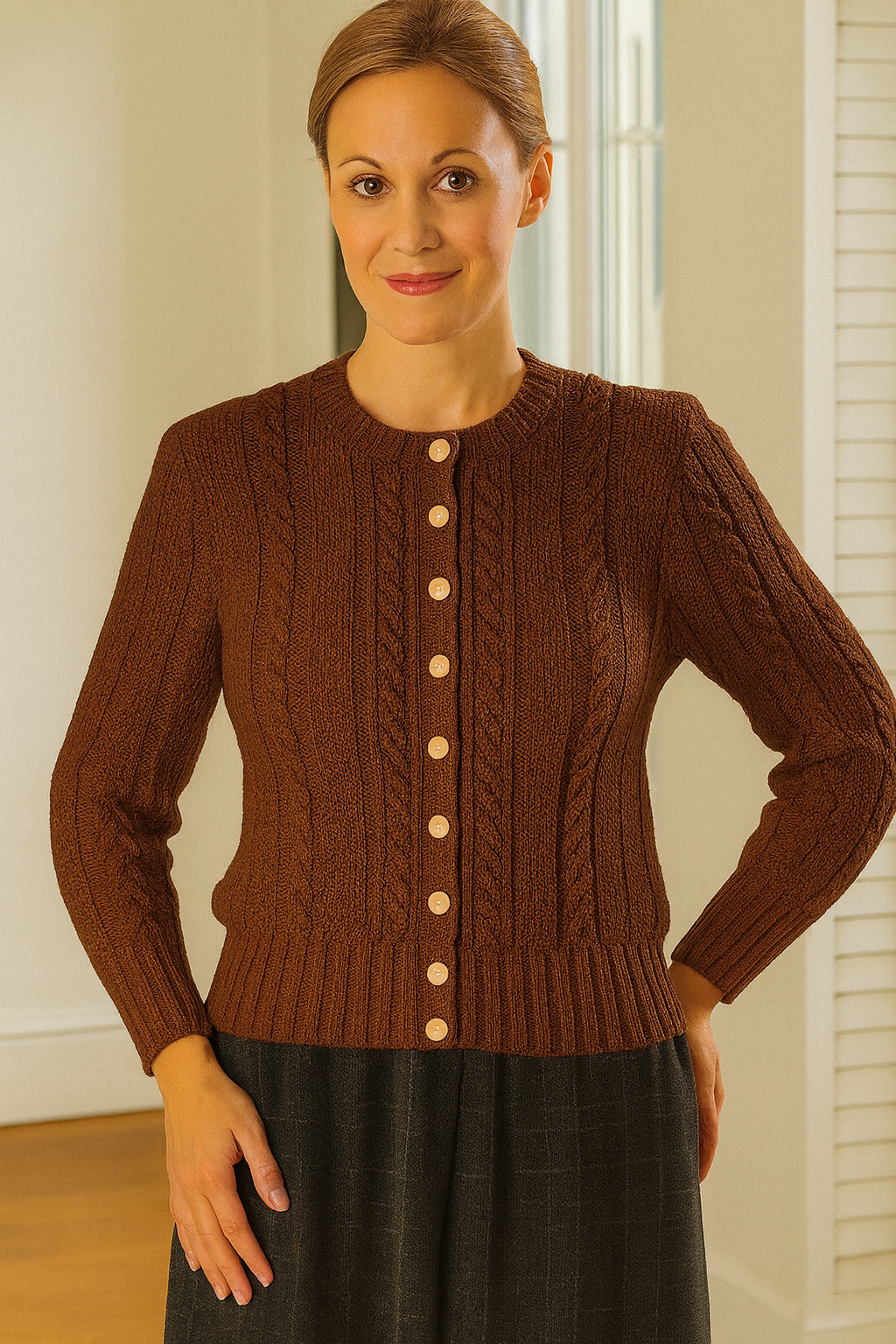Vintage Women’s Cable Cardigan Knitting Pattern