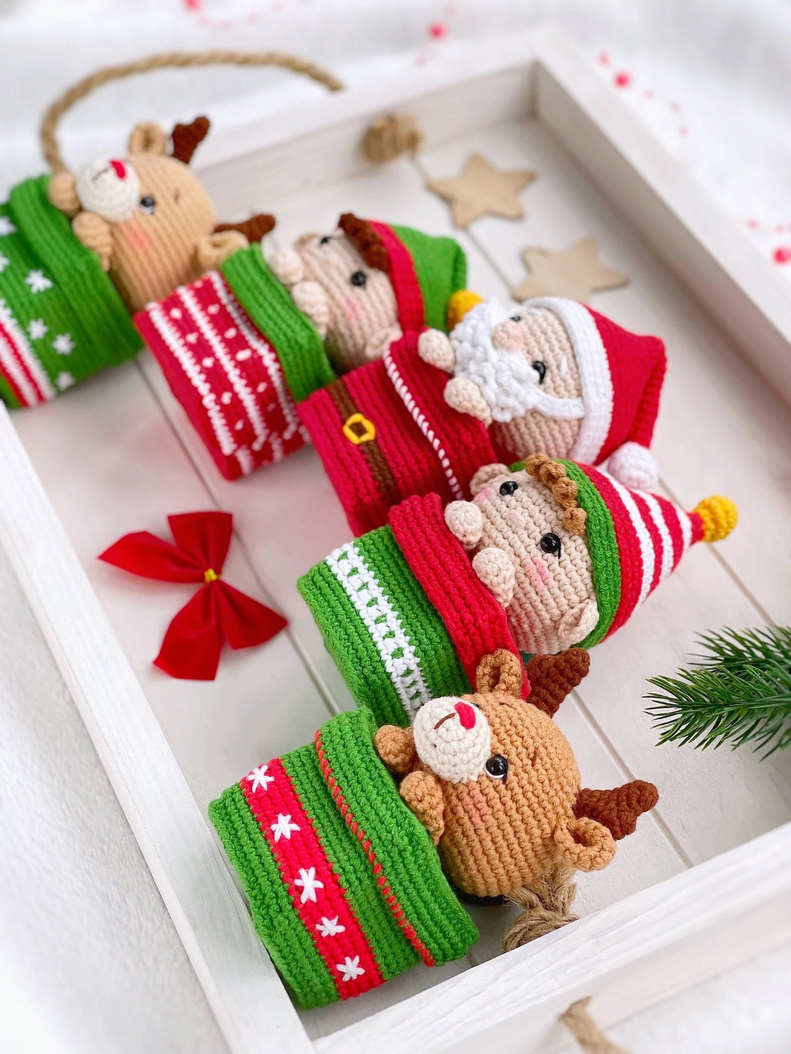 Christmas Ornaments Gift Boxes Crochet  Pattern