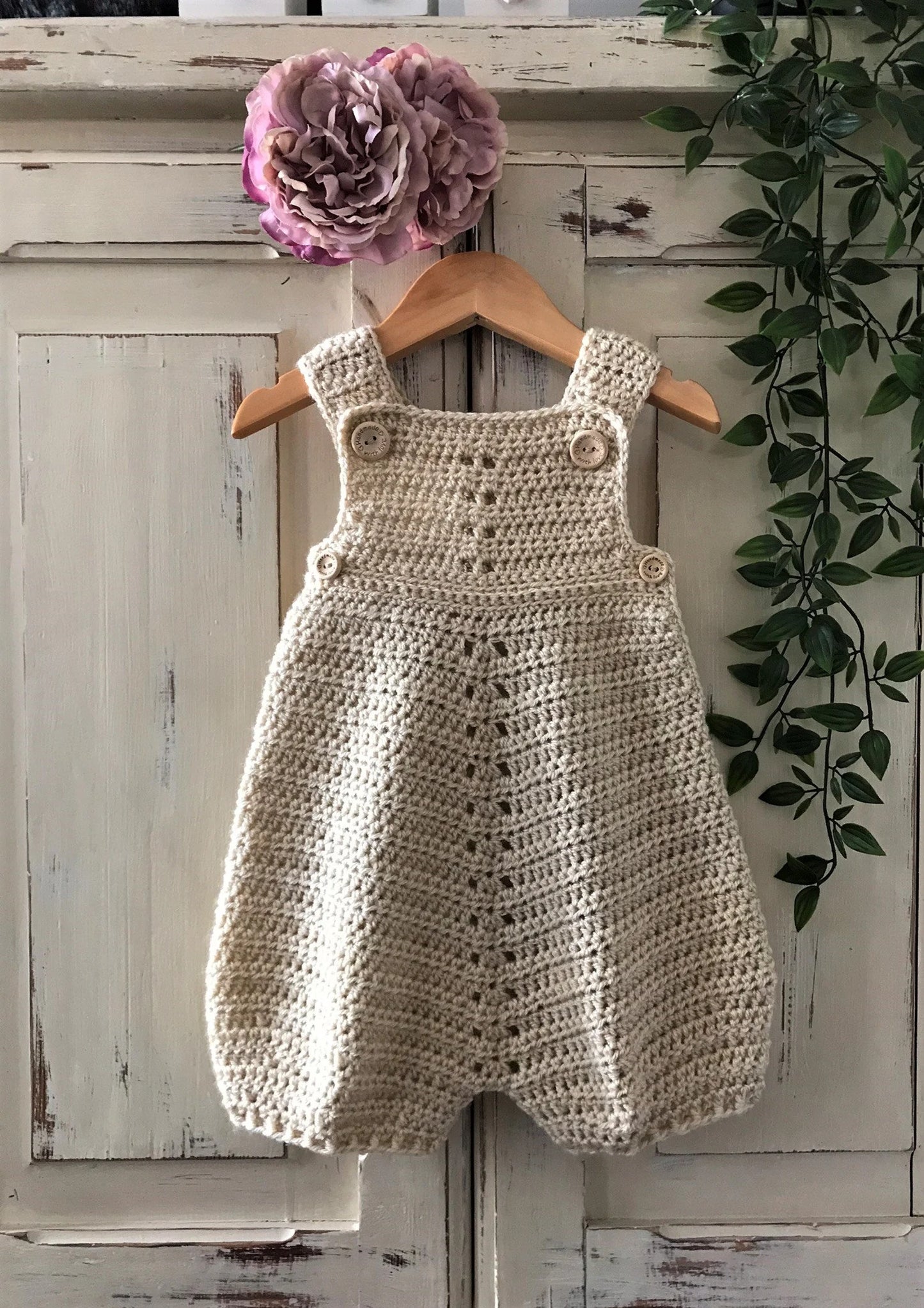 Crochet Pattern Baby Romper - Newborn to 24 months