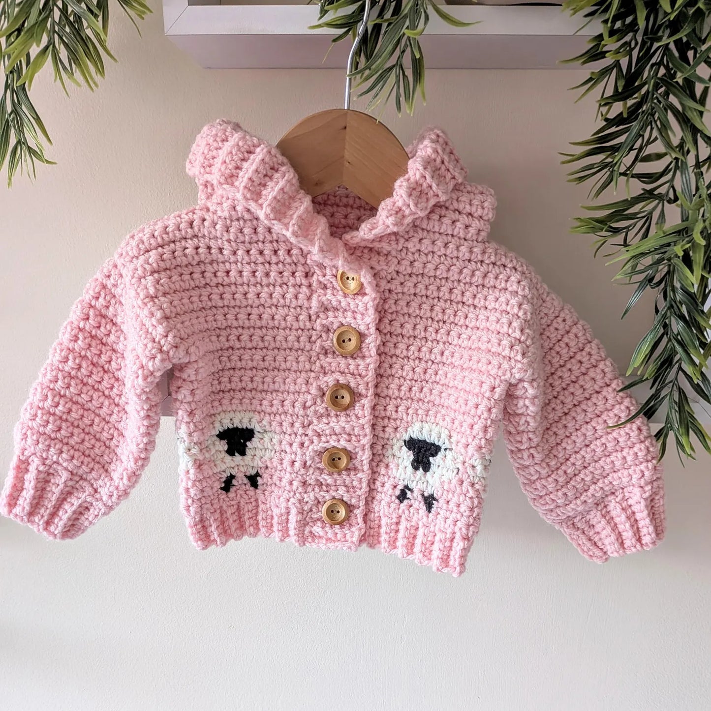 Counting Sheep Jacket Crochet Pattern sizes 0-3 months to 10 Years