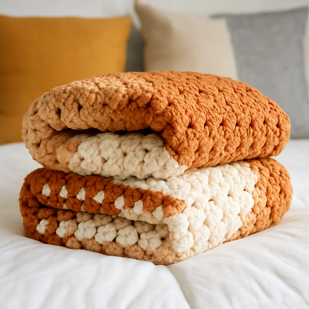 Toasted Marshmallow Throw Blanket Crocher Pattern