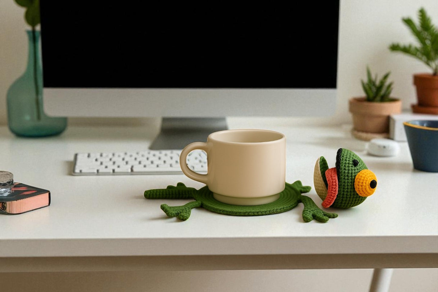 🦎 Funny Splat Lizard Coaster – Crochet Pattern