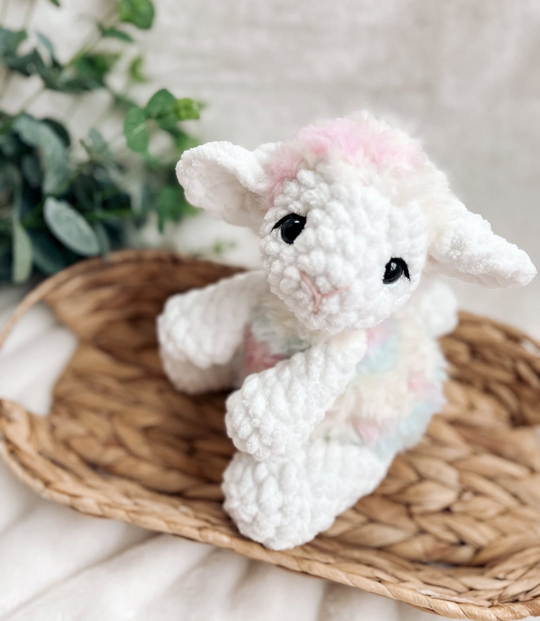 Luna the Lamb – No-Sew Lovey Crochet Pattern