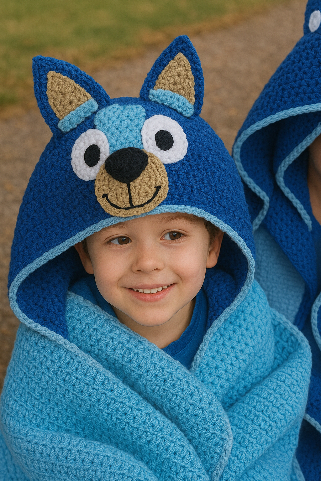 Blue Dog Hooded Blanket Crochet Pattern