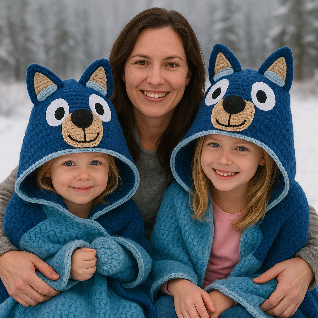 Blue Dog Hooded Blanket Crochet Pattern