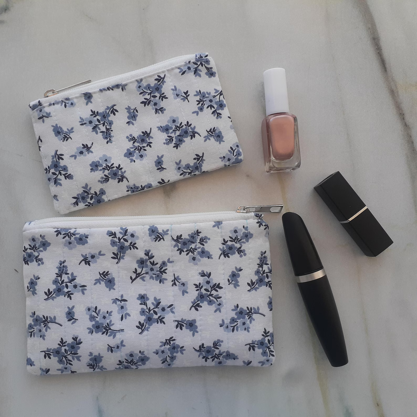 Makeup bag sewing pattern, 2 styles, 3 sizes, Quilted toiletry bag