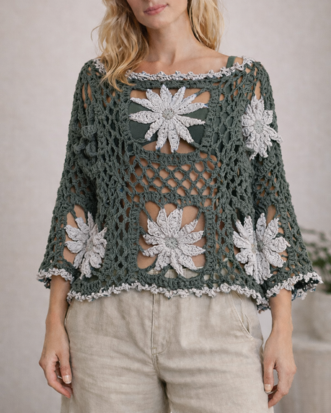 Flowers Top –Crochet Pattern with Video Tutorials
