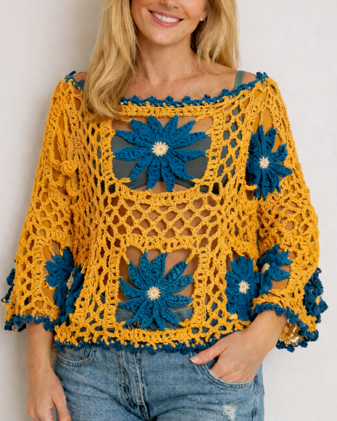 Flowers Top –Crochet Pattern with Video Tutorials