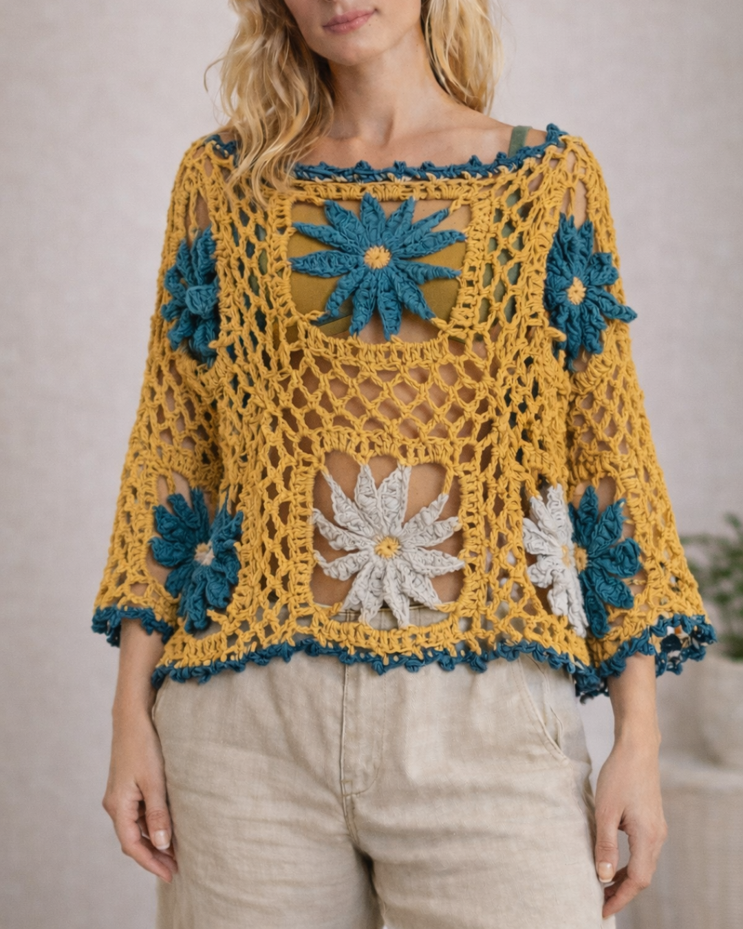 Flowers Top –Crochet Pattern with Video Tutorials