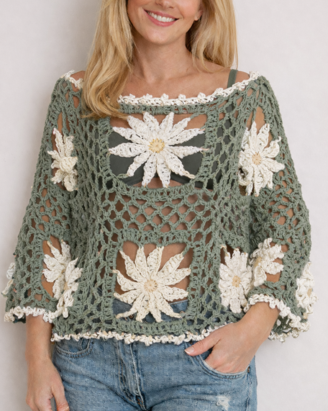 Flowers Top –Crochet Pattern with Video Tutorials