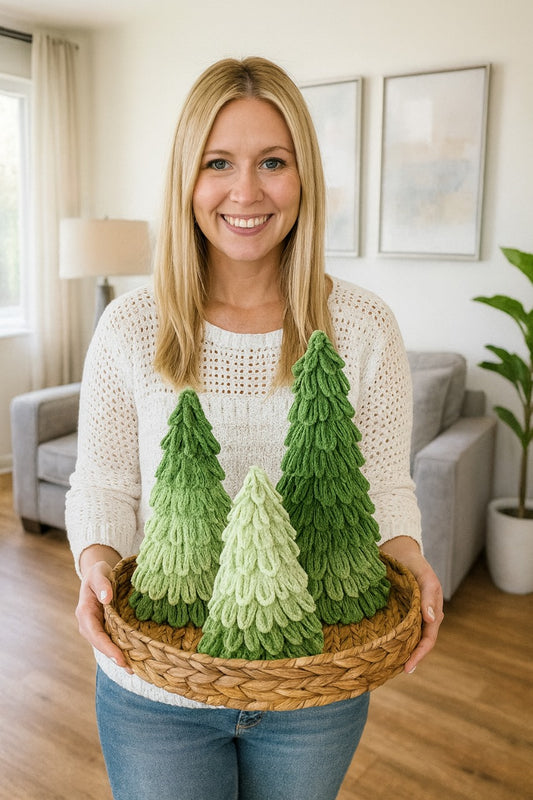 🎄Loopy Trees Collection Crochet Pattern Holiday Décor Tutorial (PDF + Video)