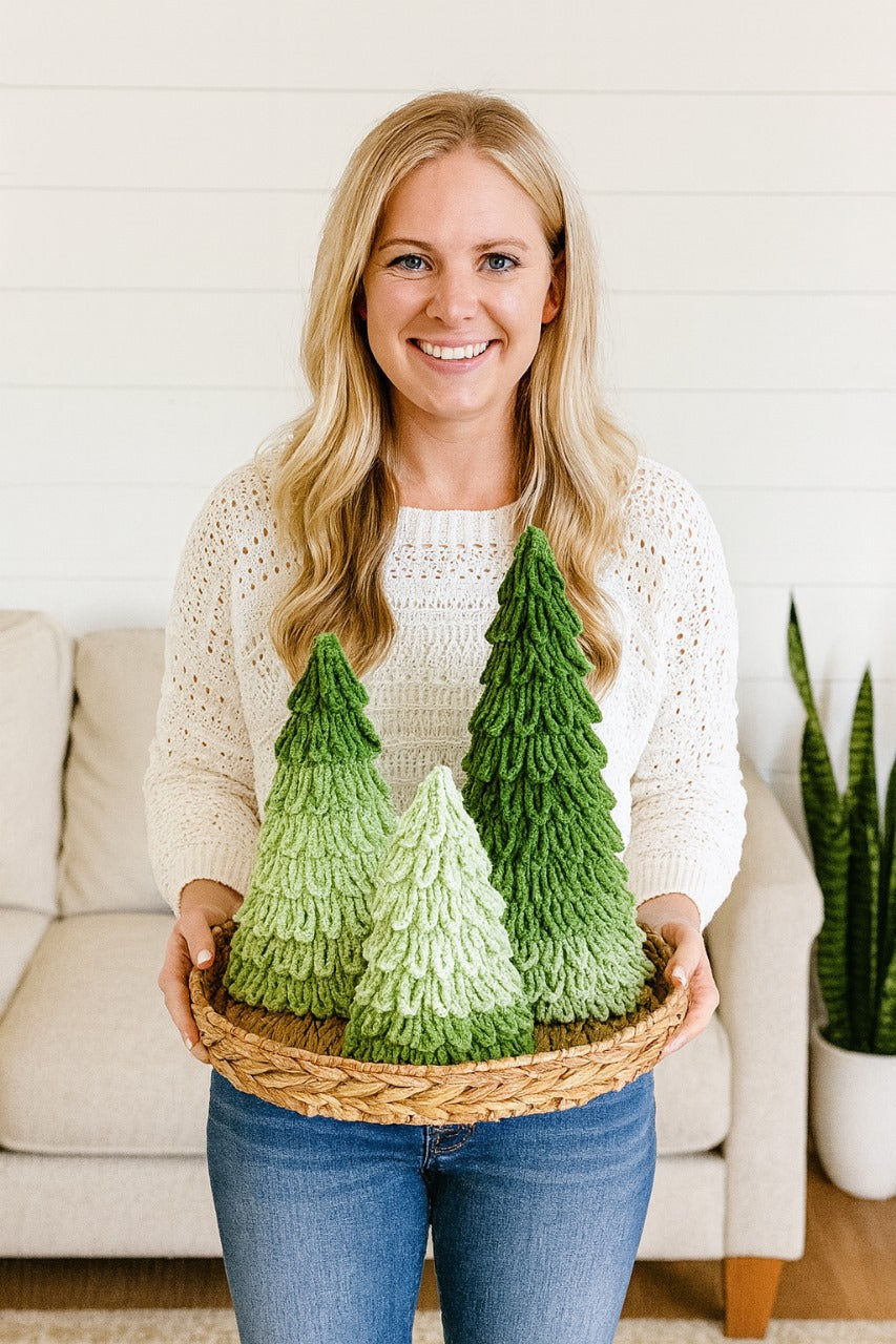 🎄Loopy Trees Collection Crochet Pattern Holiday Décor Tutorial (PDF + Video)