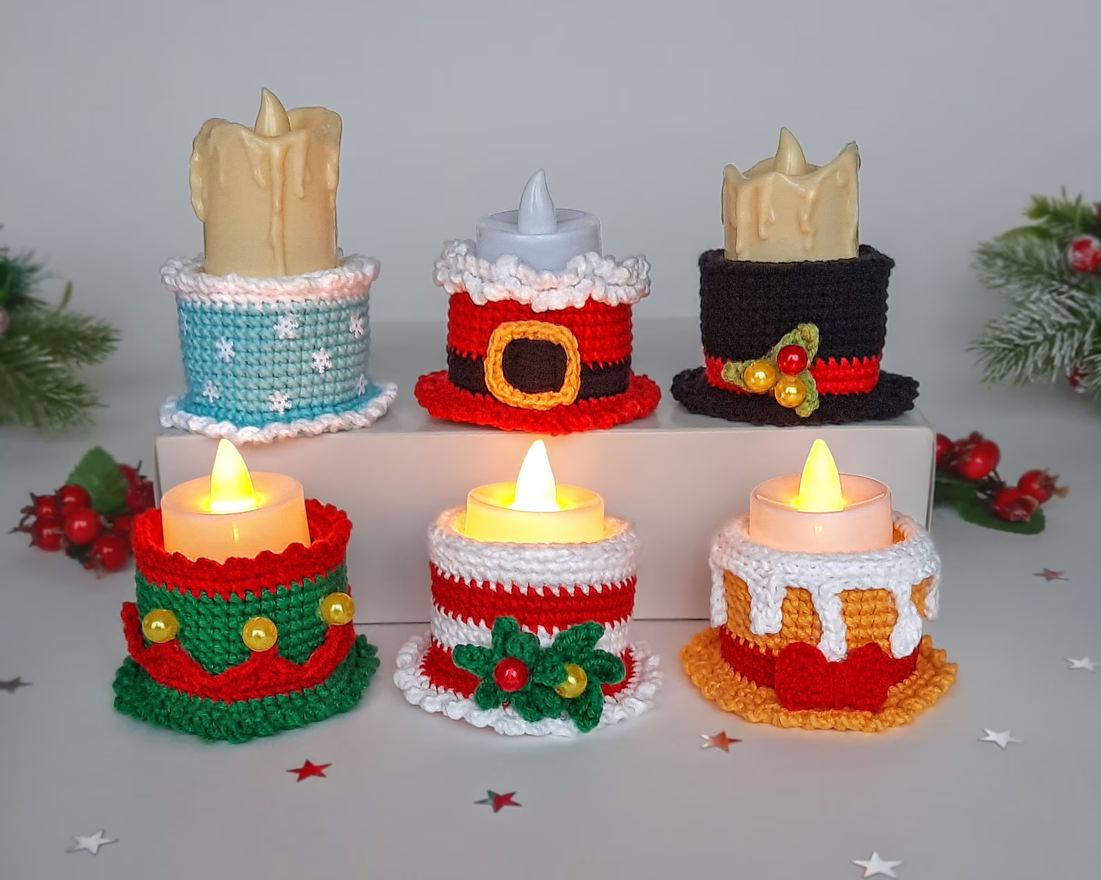 Crochet Pattern Tea Candle Holder Set