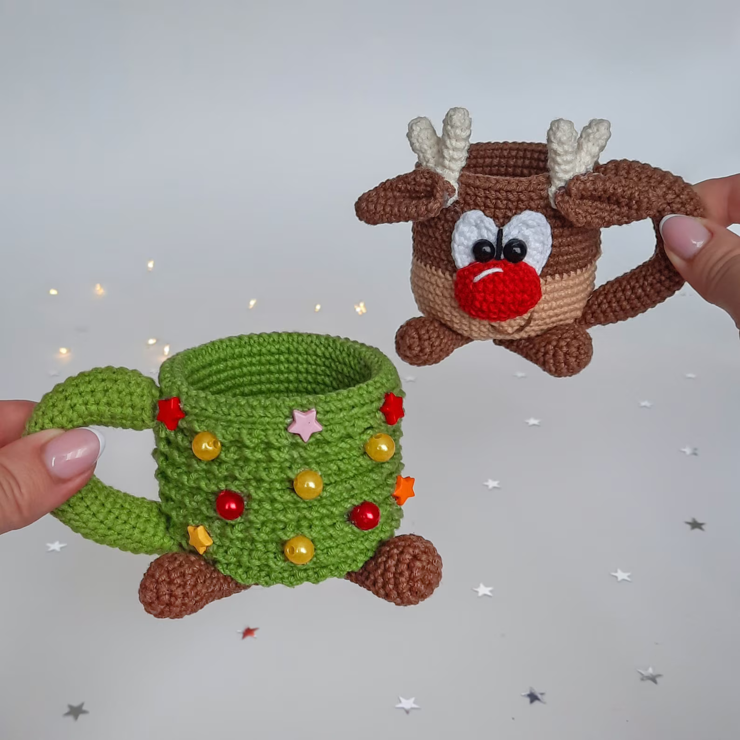 Crochet Christmas Mugs Set – Set of 6 Patterns