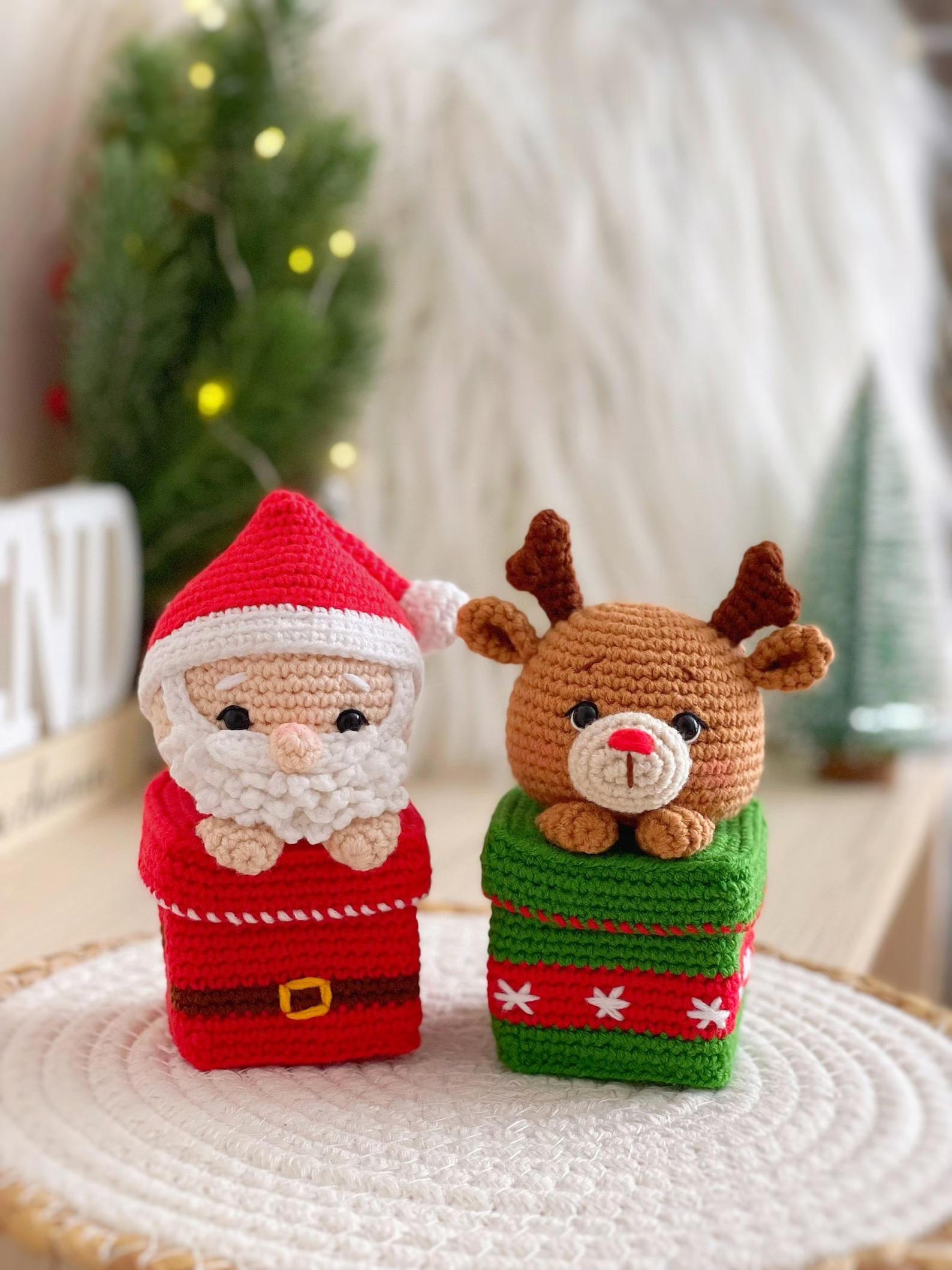 Christmas Ornaments Gift Boxes Crochet  Pattern